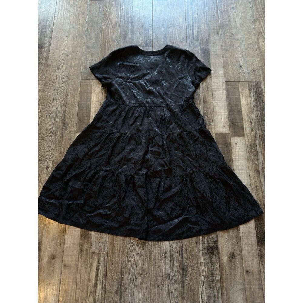 Anthropologie Maeve NWT Sacha Jacquard Tiered Tunic Mini Dress Black Small - Picture 6 of 6